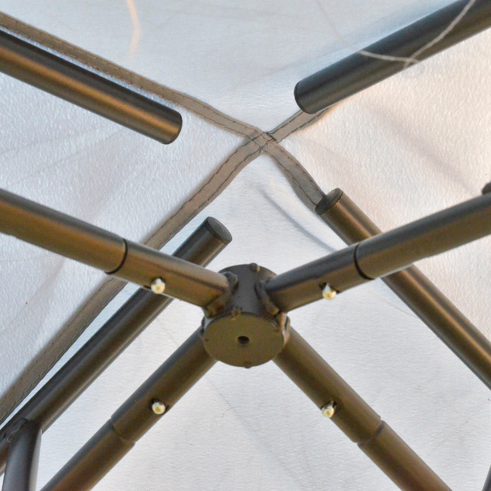 Outsunny 3 x 3 m Metal Gazebo, Garden Pavillion, Double Roof Outdoor Canopy Shelter with Mesh Sidewalls, Grey